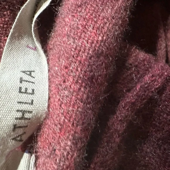 Athleta Hatha 2 Cashmere Sweater Hoodie Cherry Heather L - Picture 3 of 5